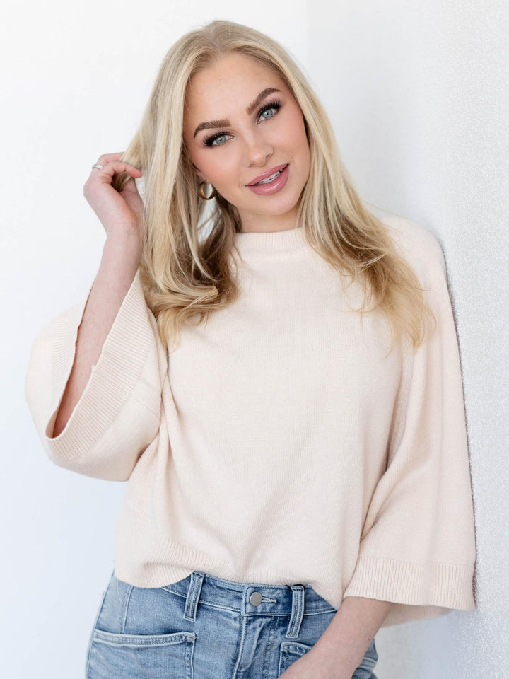 Raglan Sleeve Short Wide Sleeve Sweater