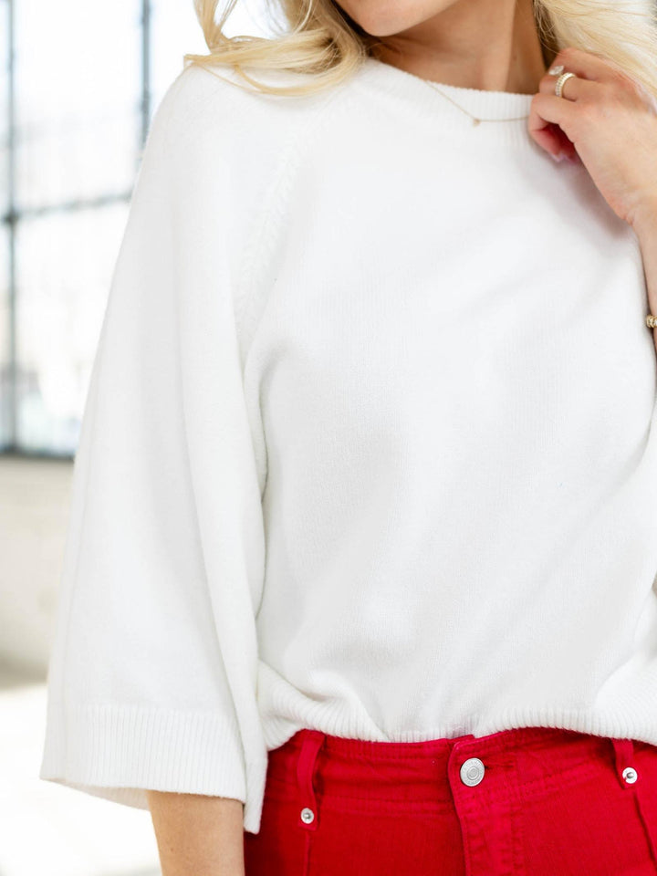 Raglan Sleeve Short Wide Sleeve Sweater