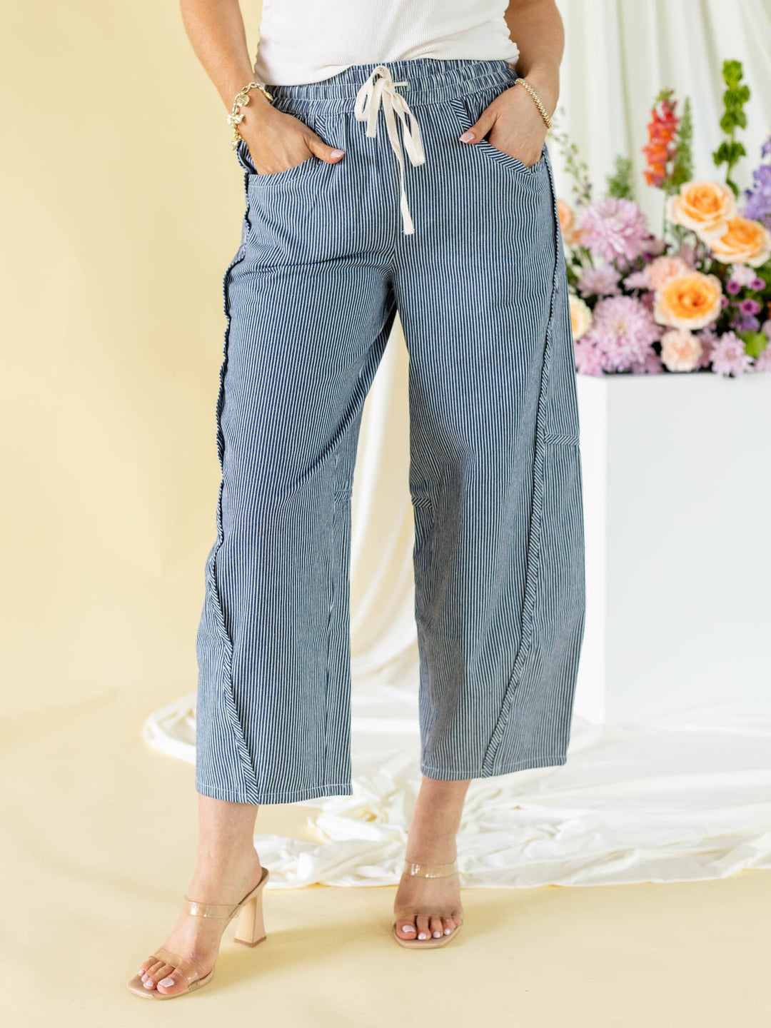 stripe barrel pant