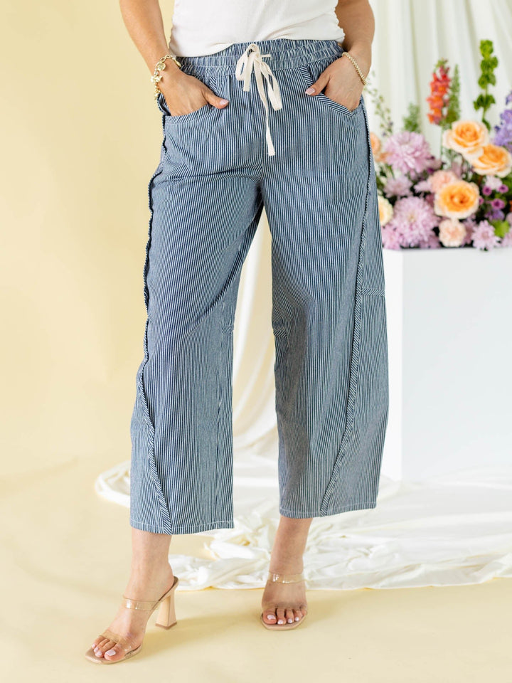 stripe barrel pant