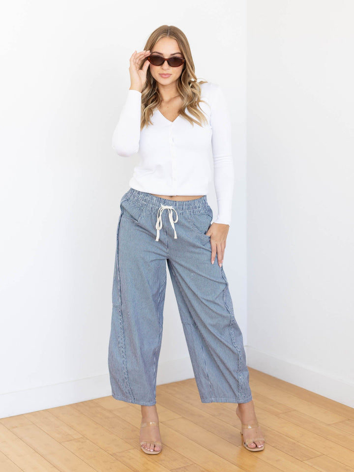 stripe barrel pant