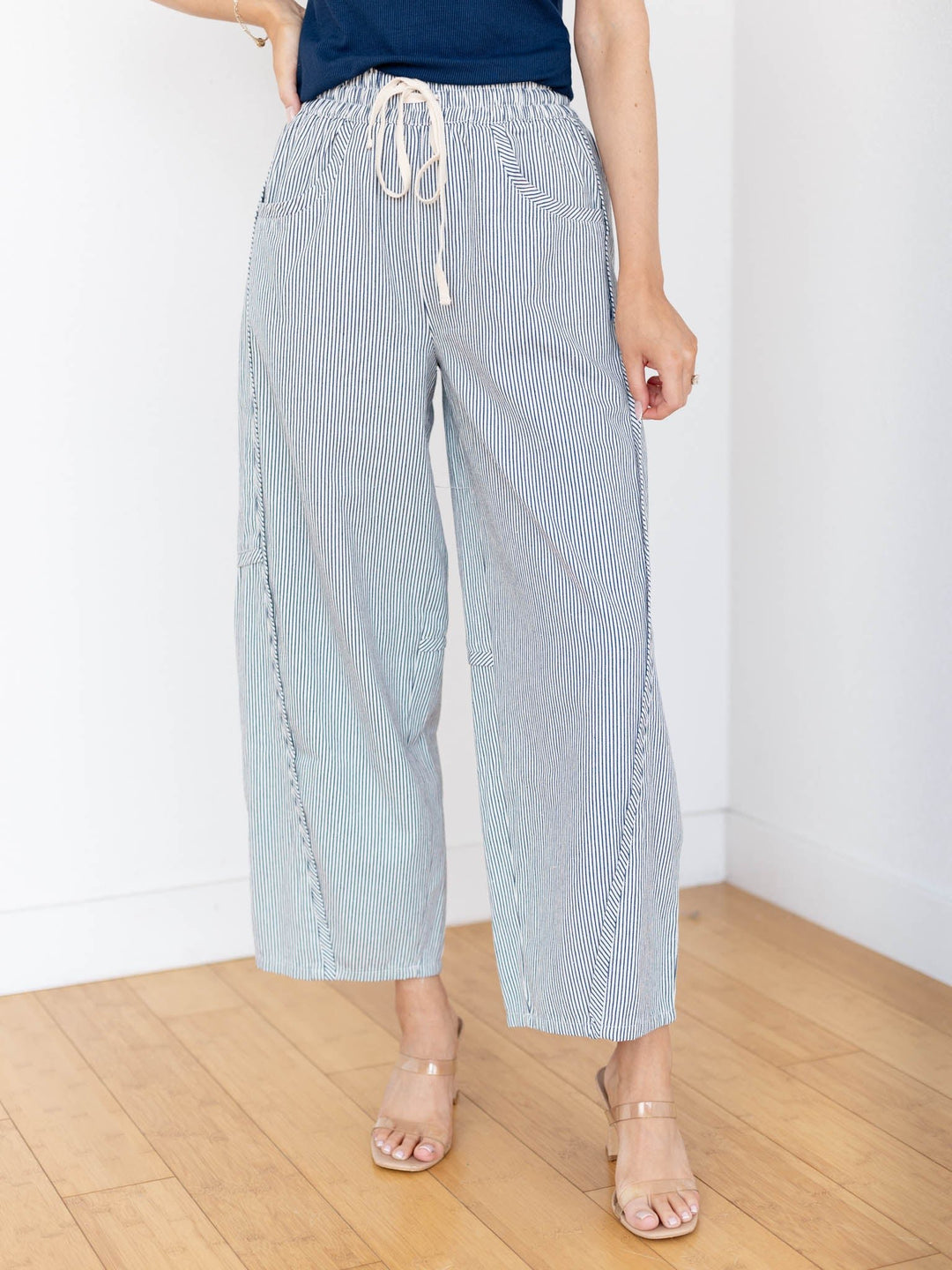 stripe barrel pant