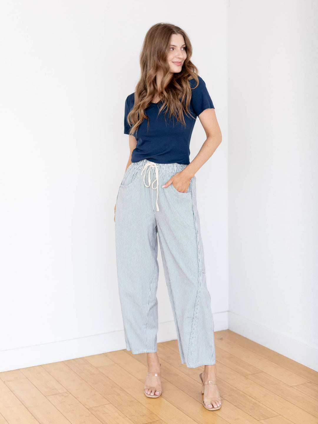stripe barrel pant