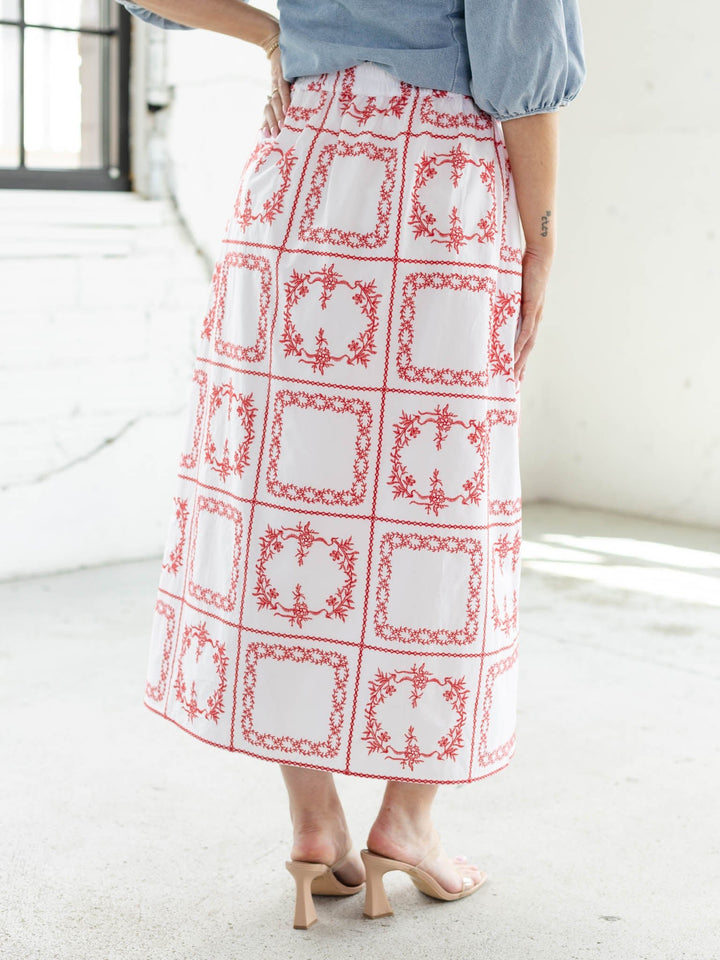 patch embroidered skirt