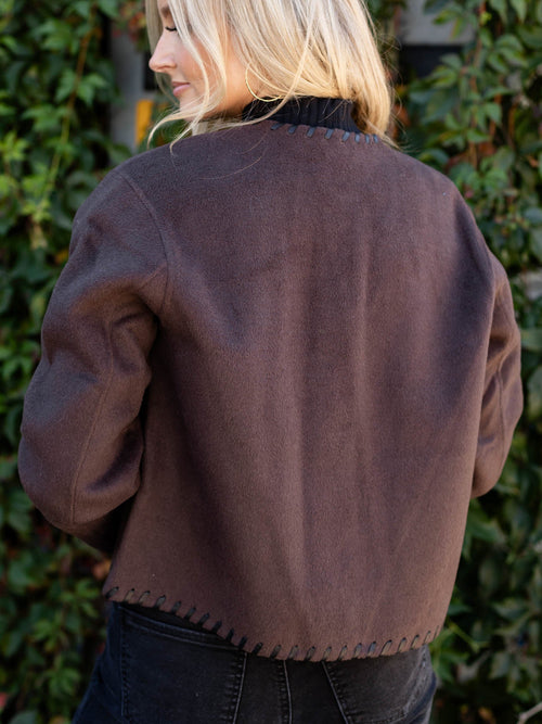 two tone structured boxy jacket