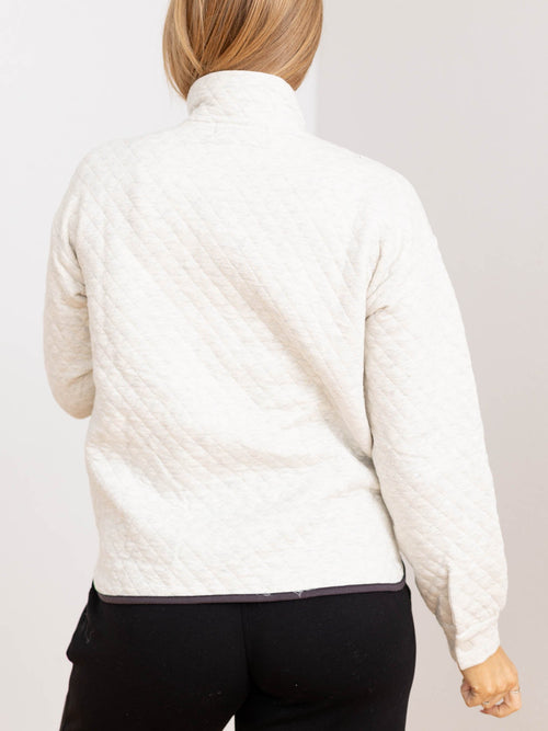 quilted zip front jacket