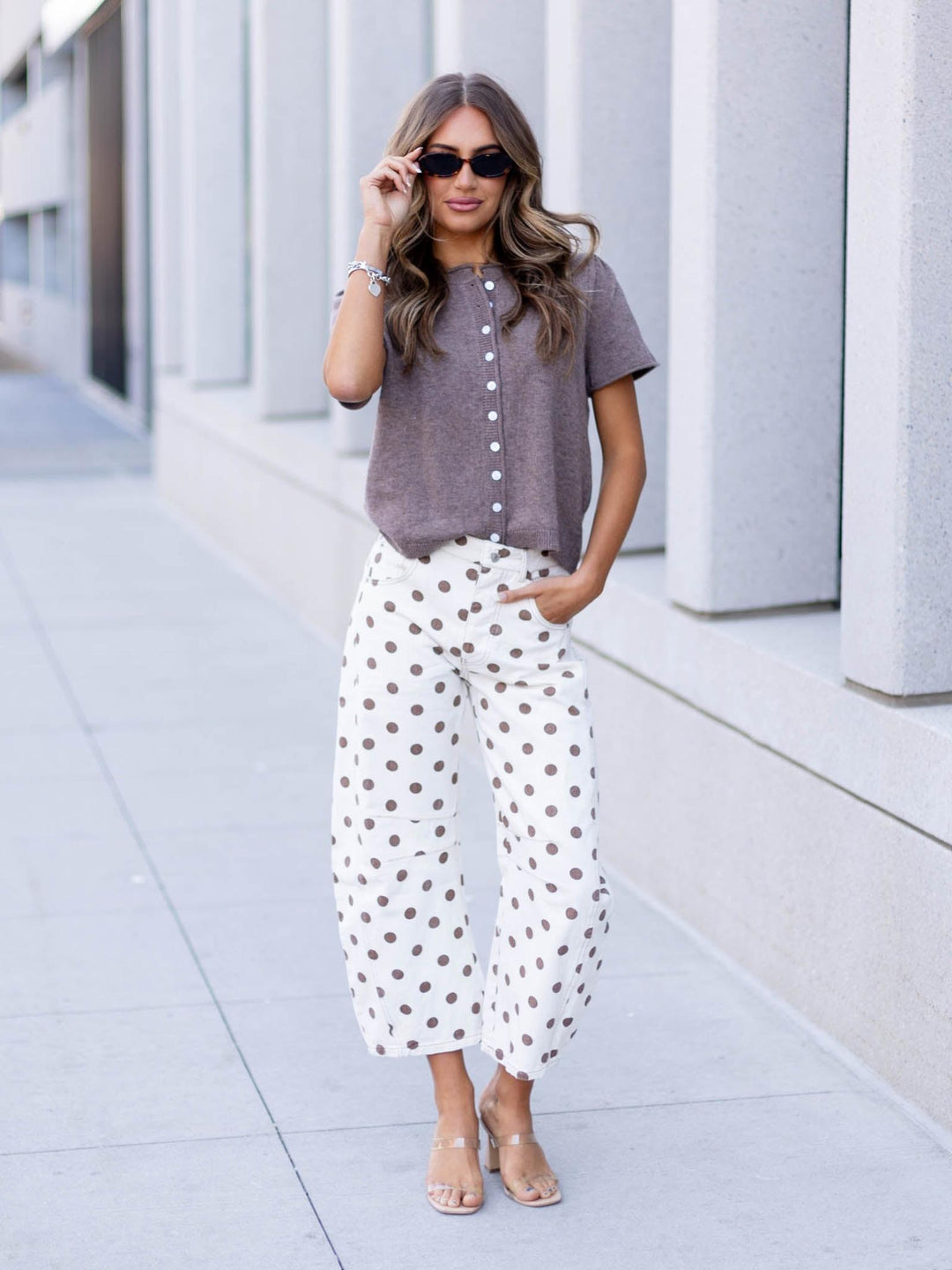 short sleeve button front cardi