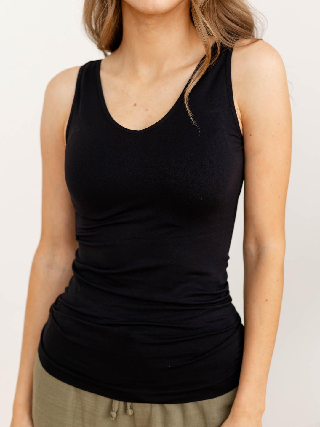 reversible black basic tank top
