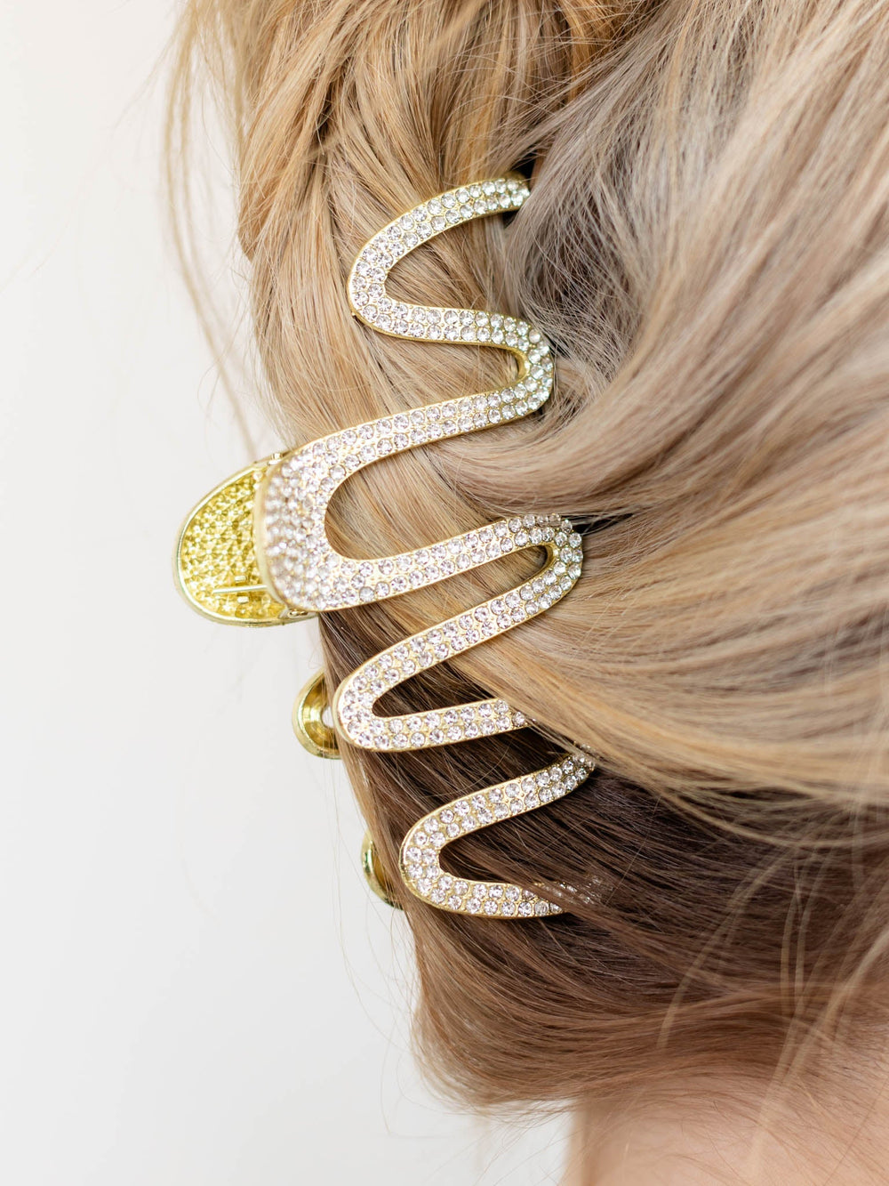 Rhinestone Squiggle Claw ClipHair Accessories