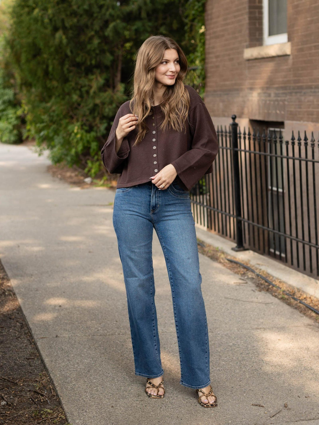 Rib Crew Boxy Cropped Cardigan