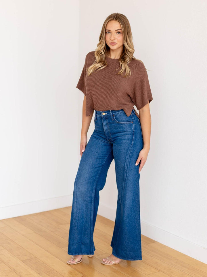 brown ribbed dolman
