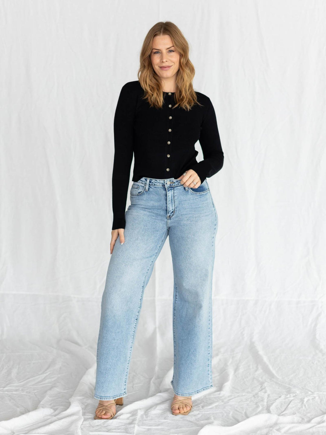 black button up cardigan