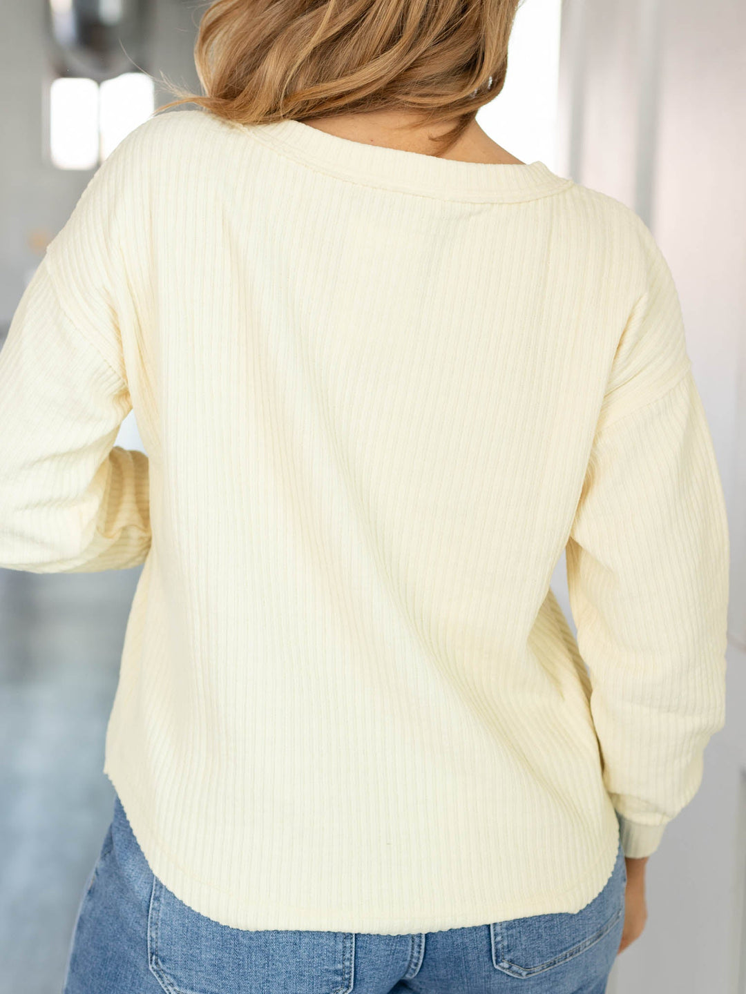 ribbed long sleeve henley