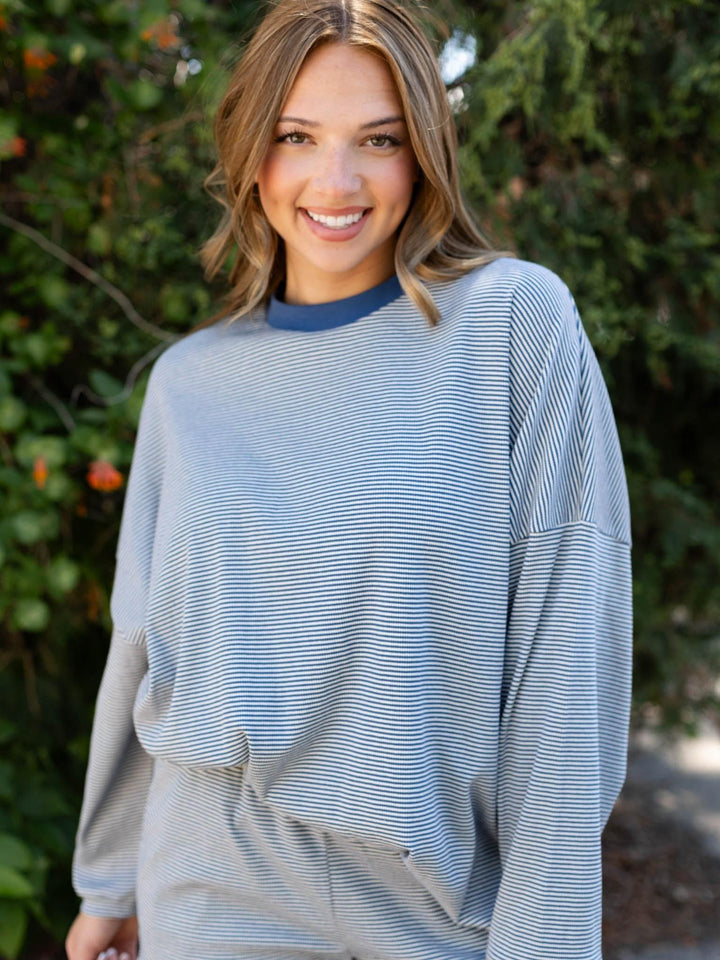 striped oversized top