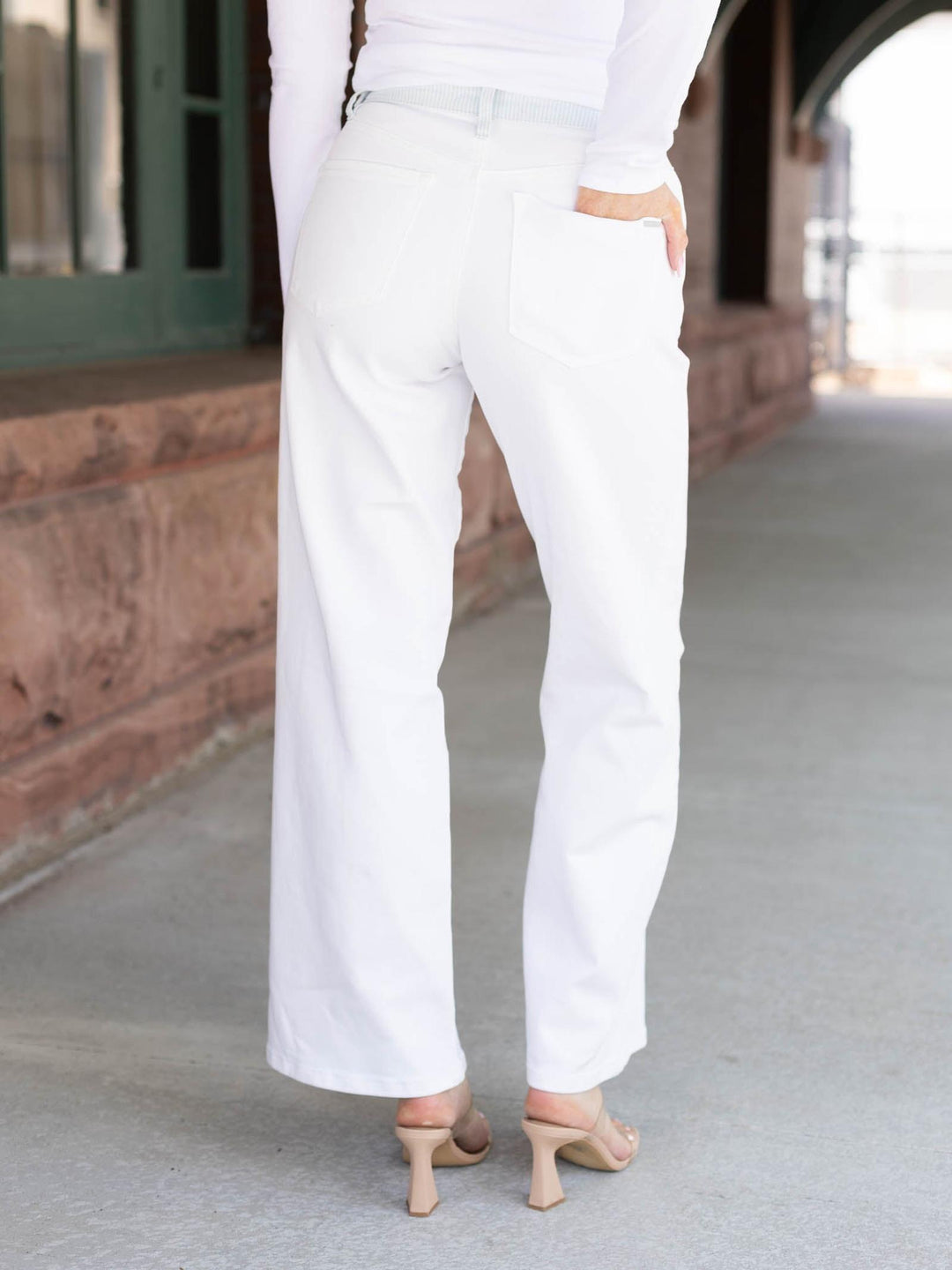 RISEN Adjustable Slouchy Baggy Contrast Stripe Waistband Pant