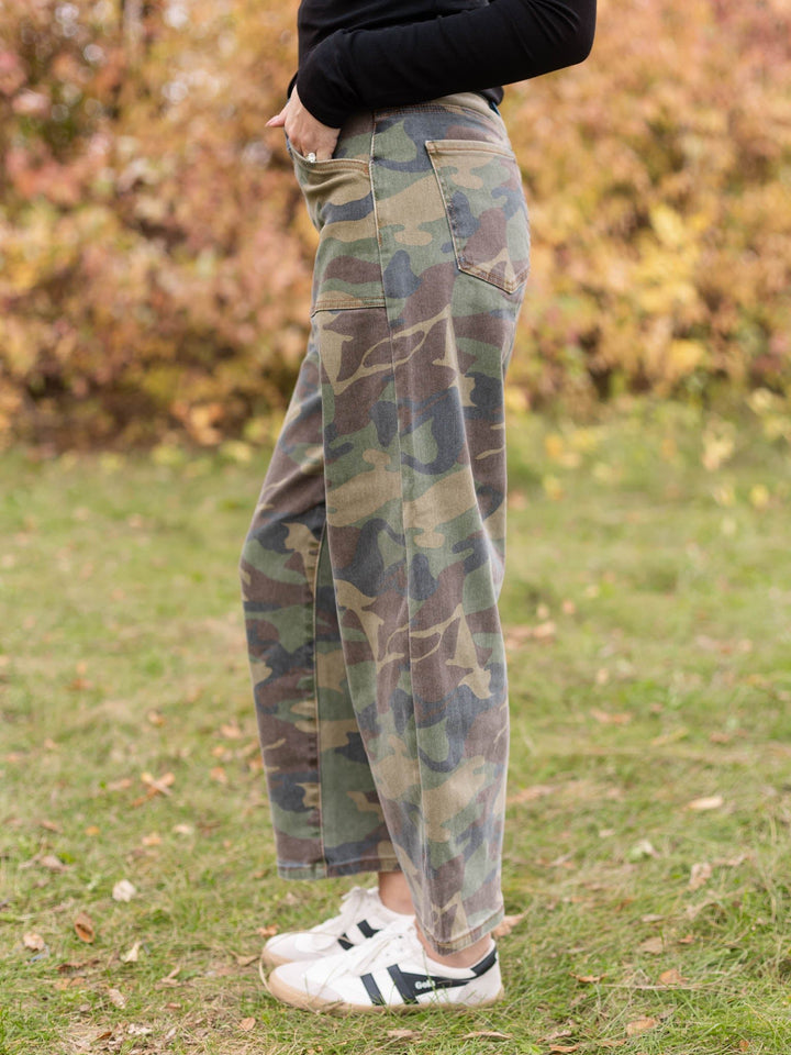 RISEN Camo Combo Slouchy Cropped Barrel