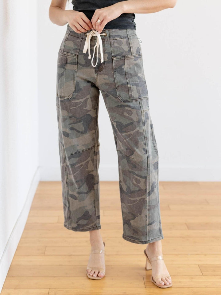 camo denim pants