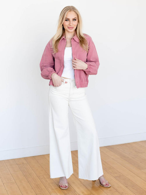 cream wide leg denim