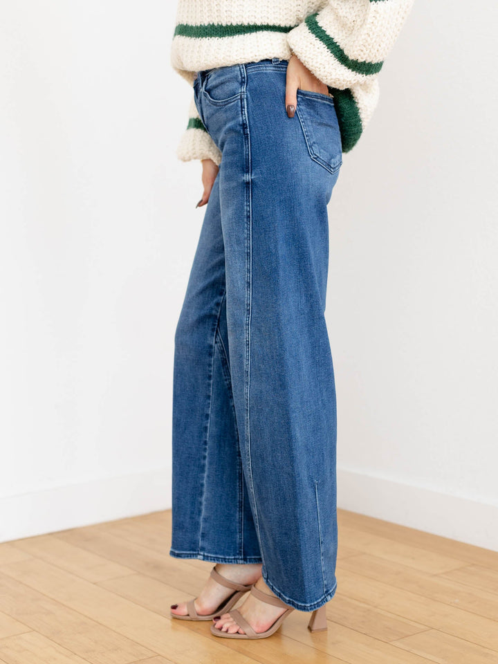 twisted seam barrel jeans