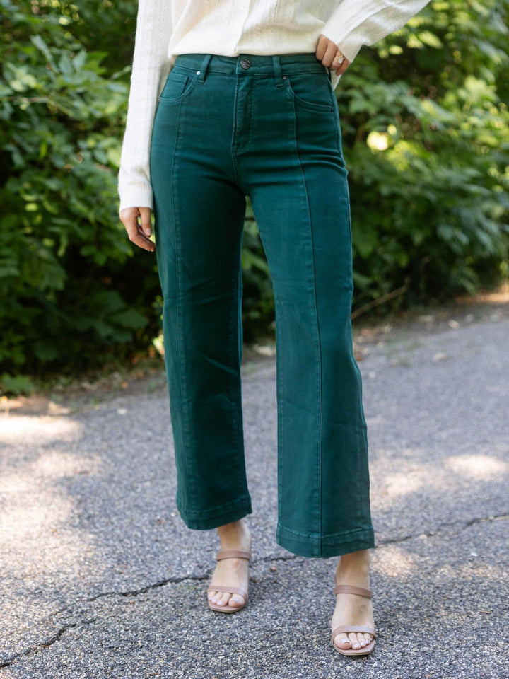RISEN Hunter Green Tummy Control High Rise Straight