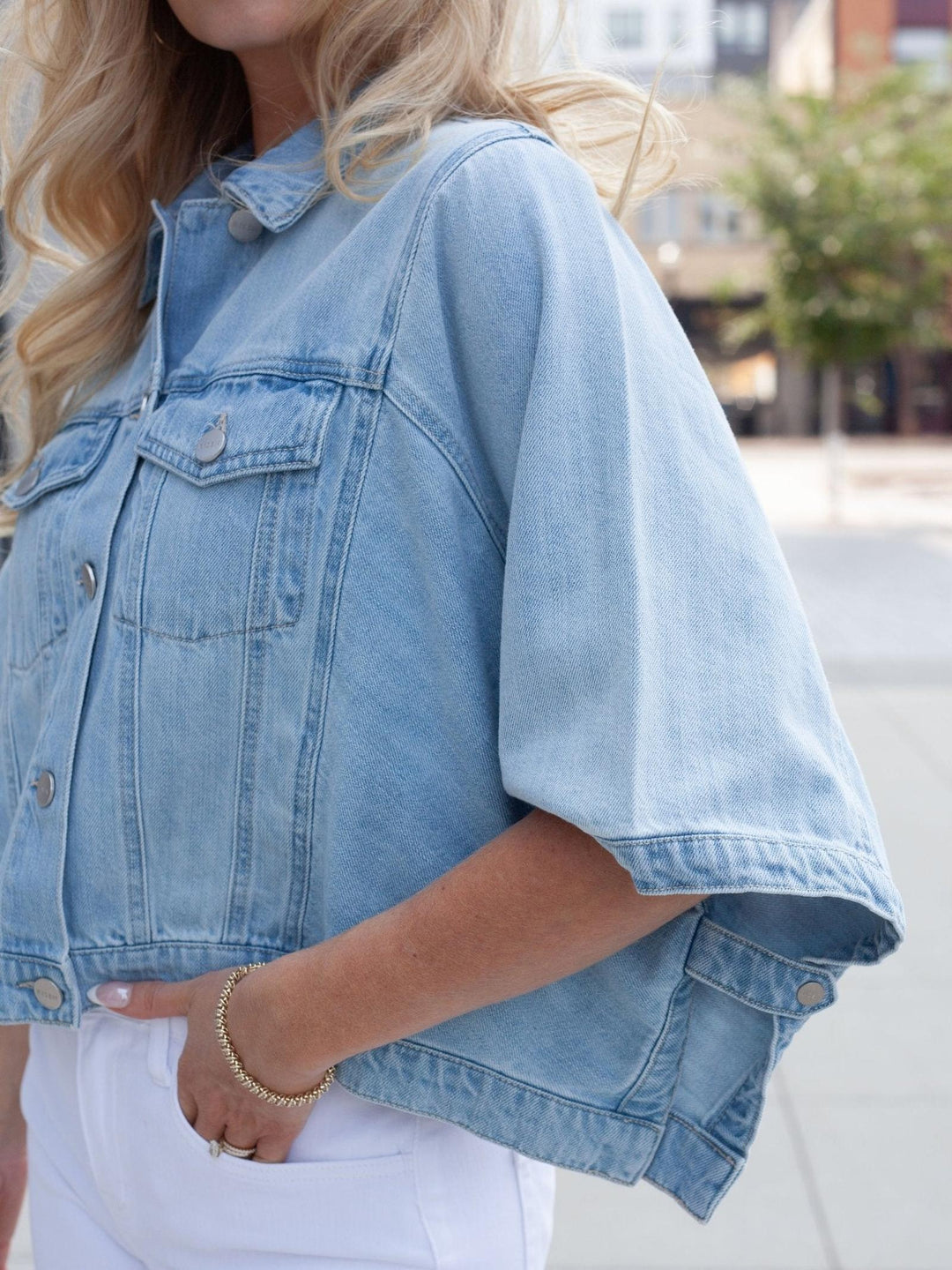 RISEN Light Flowy Square Cape Jacket