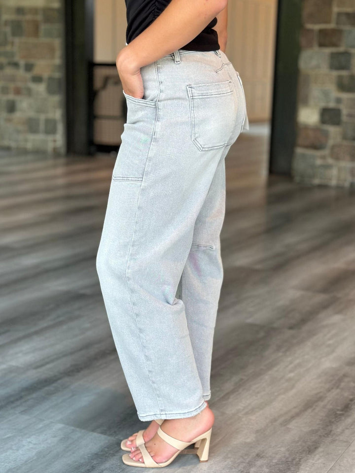 RISEN Light Grey Mid Rise Barrel
