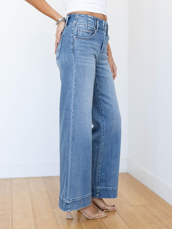 risen medium wash denim