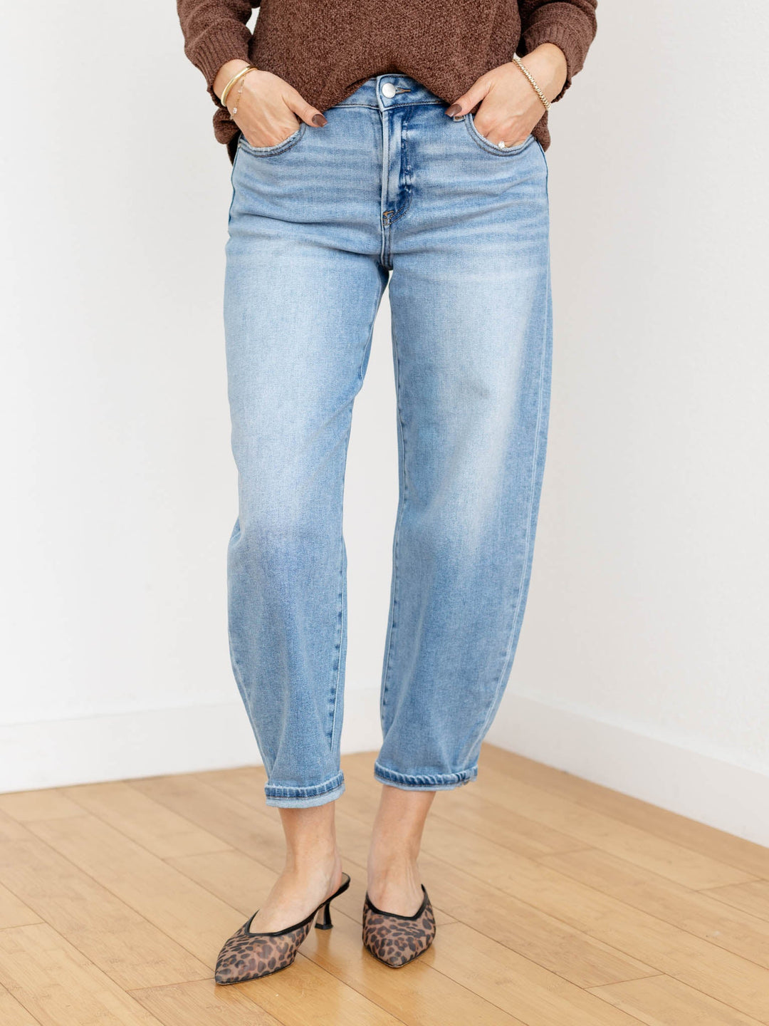 light wash barrel denim