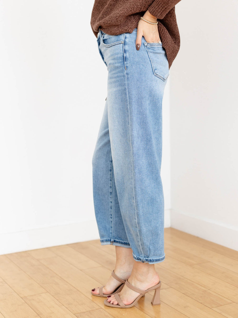 light wash barrel denim