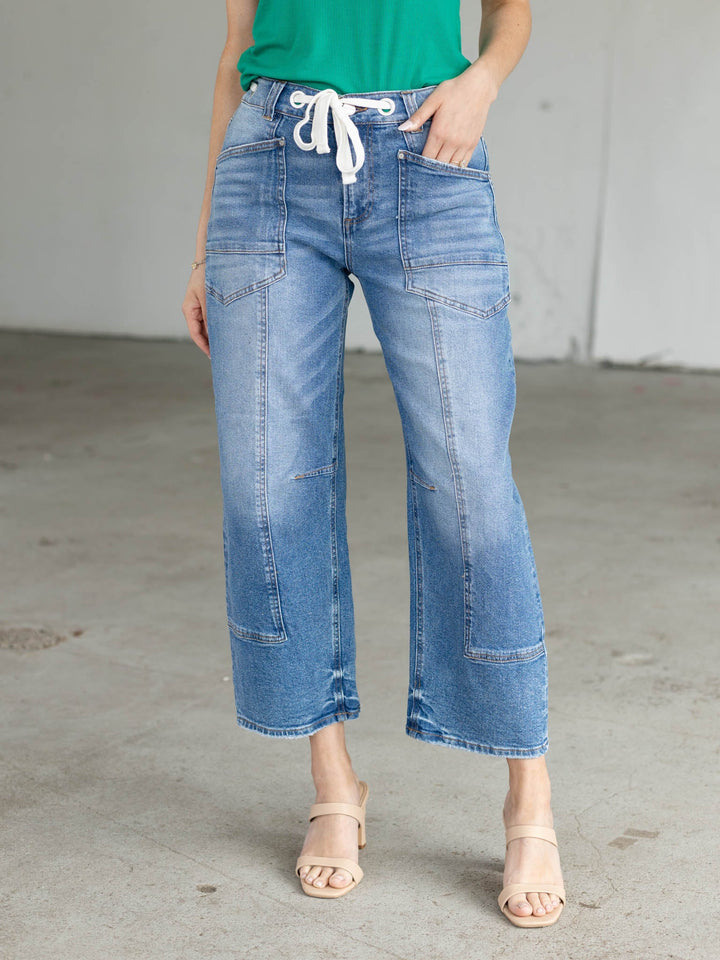 slouchy barrel jean