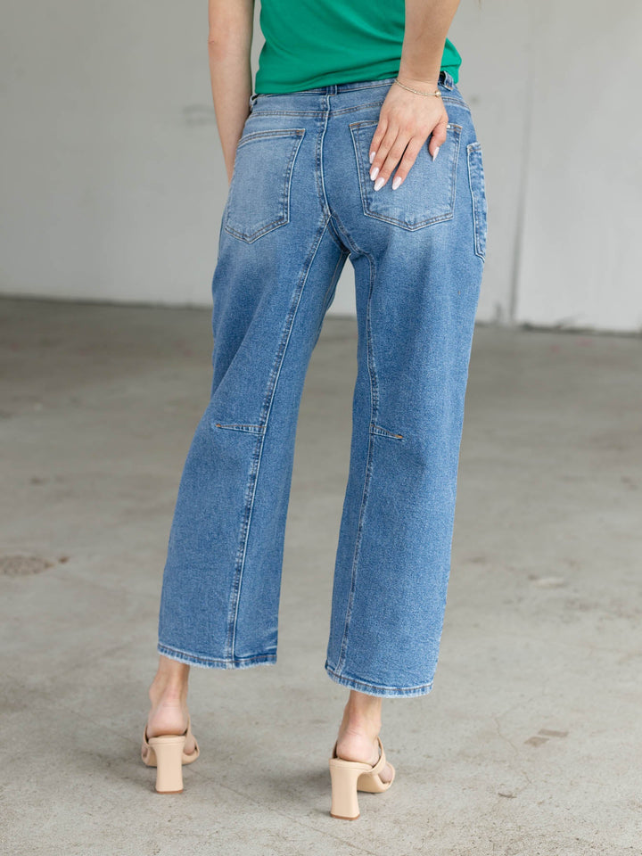 slouchy barrel jean