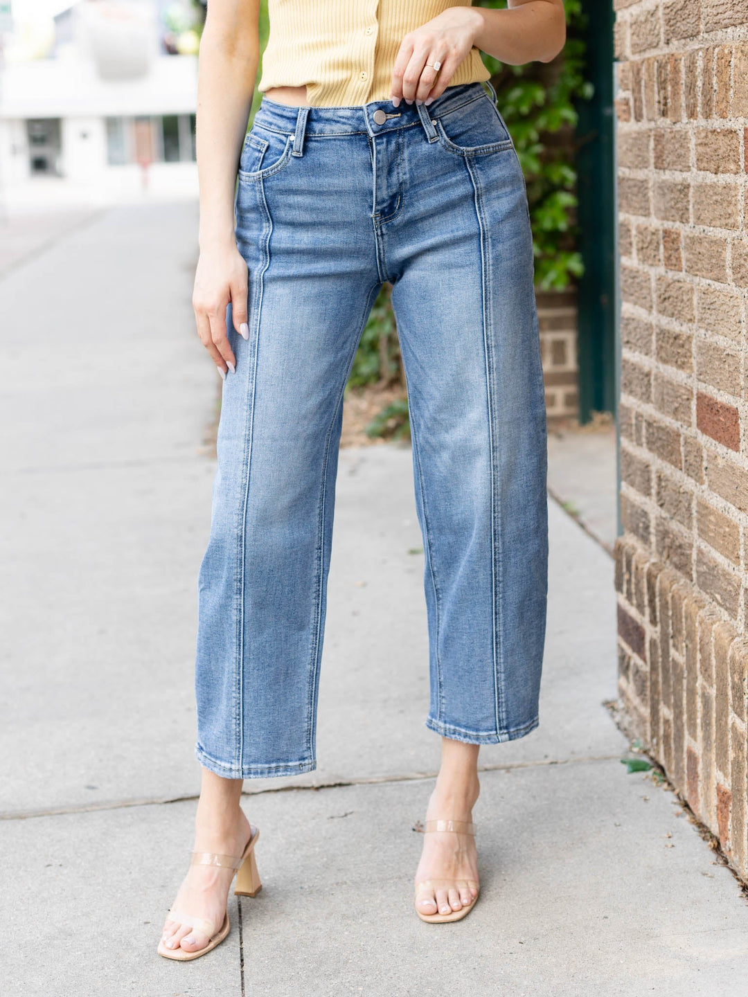 crop seam denim