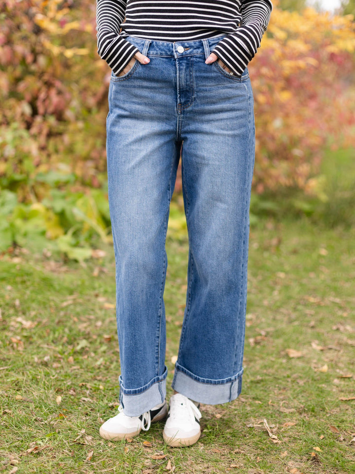 RISEN Medium Slouchy Crop Cuffed Wide Leg