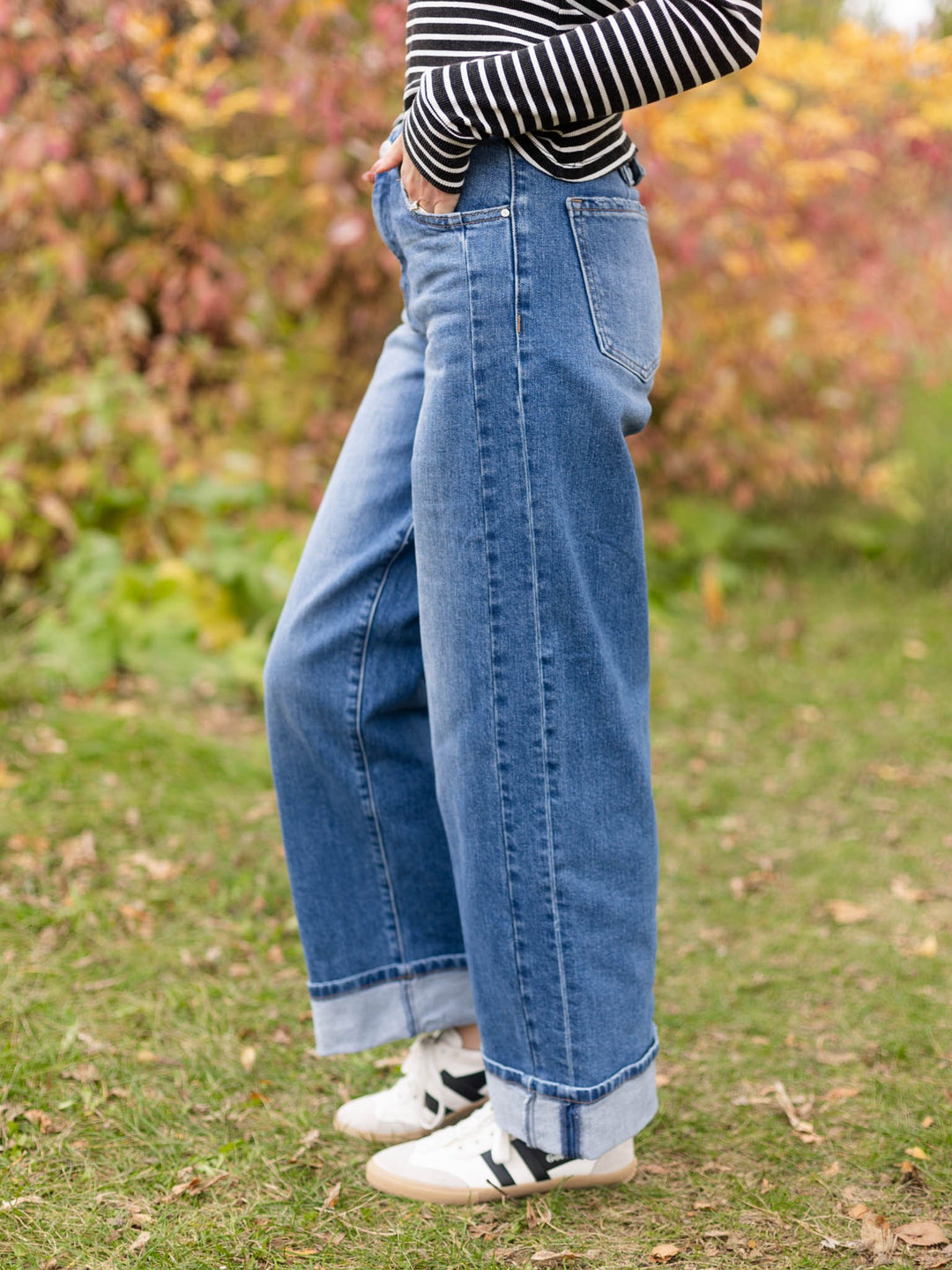 RISEN Medium Slouchy Crop Cuffed Wide Leg
