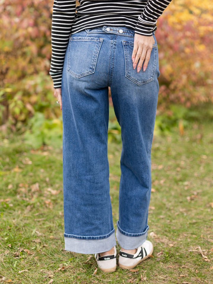 RISEN Medium Slouchy Crop Cuffed Wide Leg