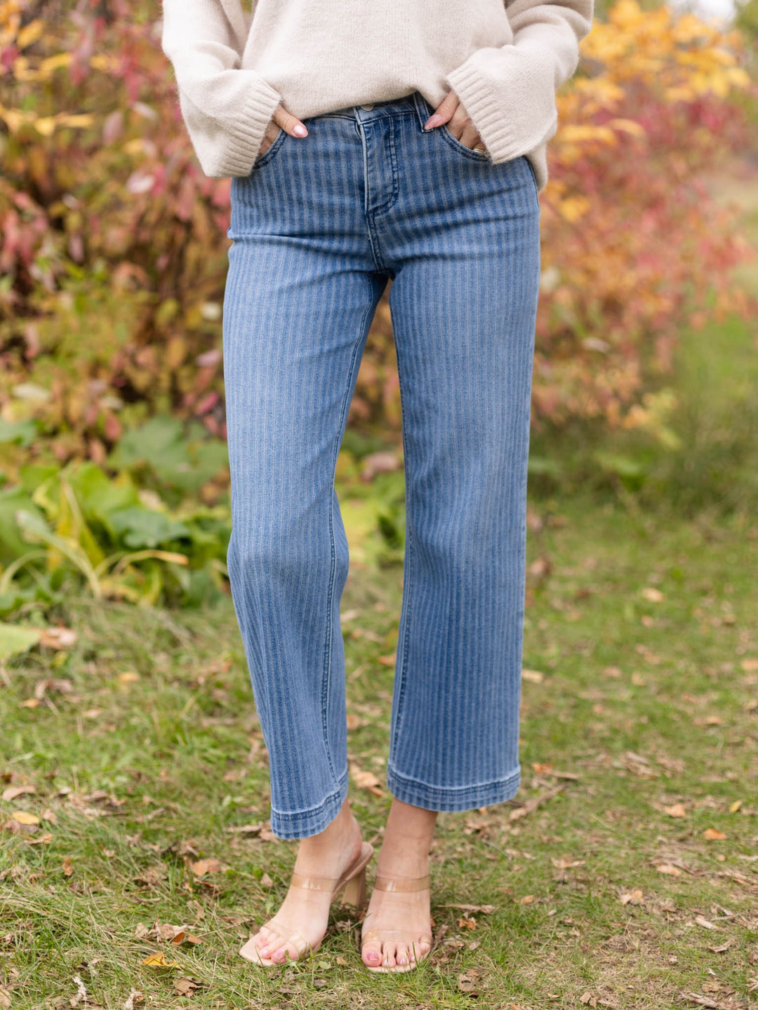 textured straight jean