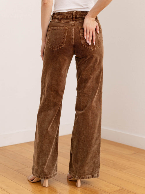 washed corduroy front seam pants
