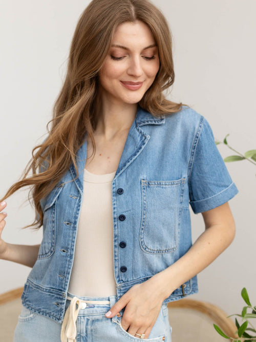 short sleeve denim jacket