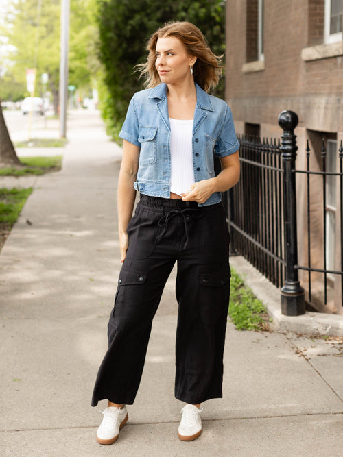 short sleeve denim shirt