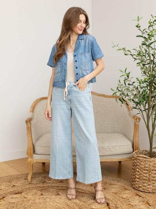 short sleeve denim jacket