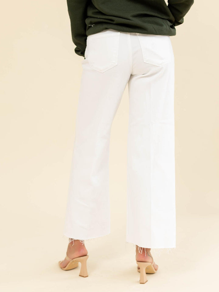white cropped denim
