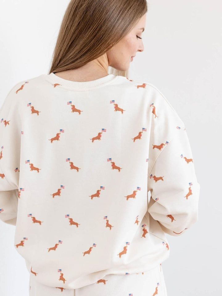 USA dog print sweatshirt