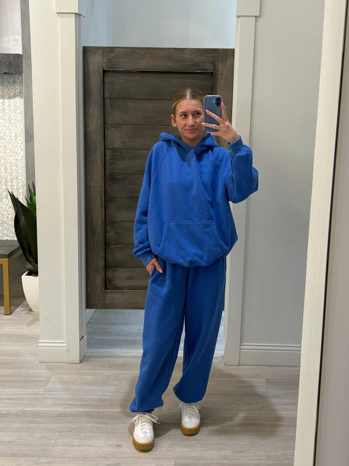 royal blue hooded sweatshirt