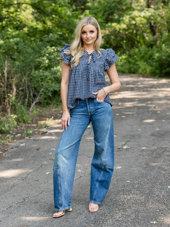 plaid top