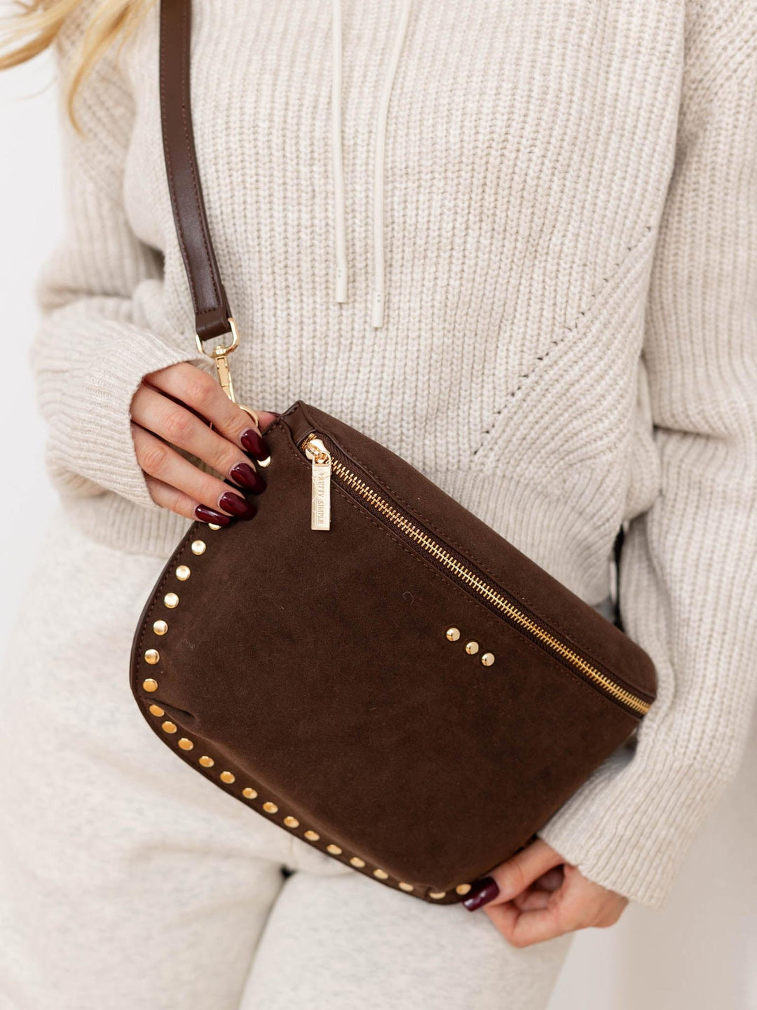 chocolate suede bum bag
