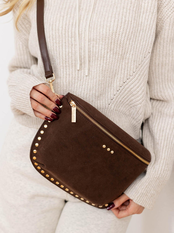 chocolate suede bum bag