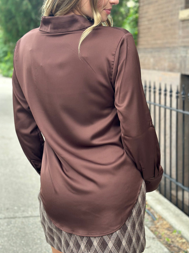 Satin Buttoned Down Shirt