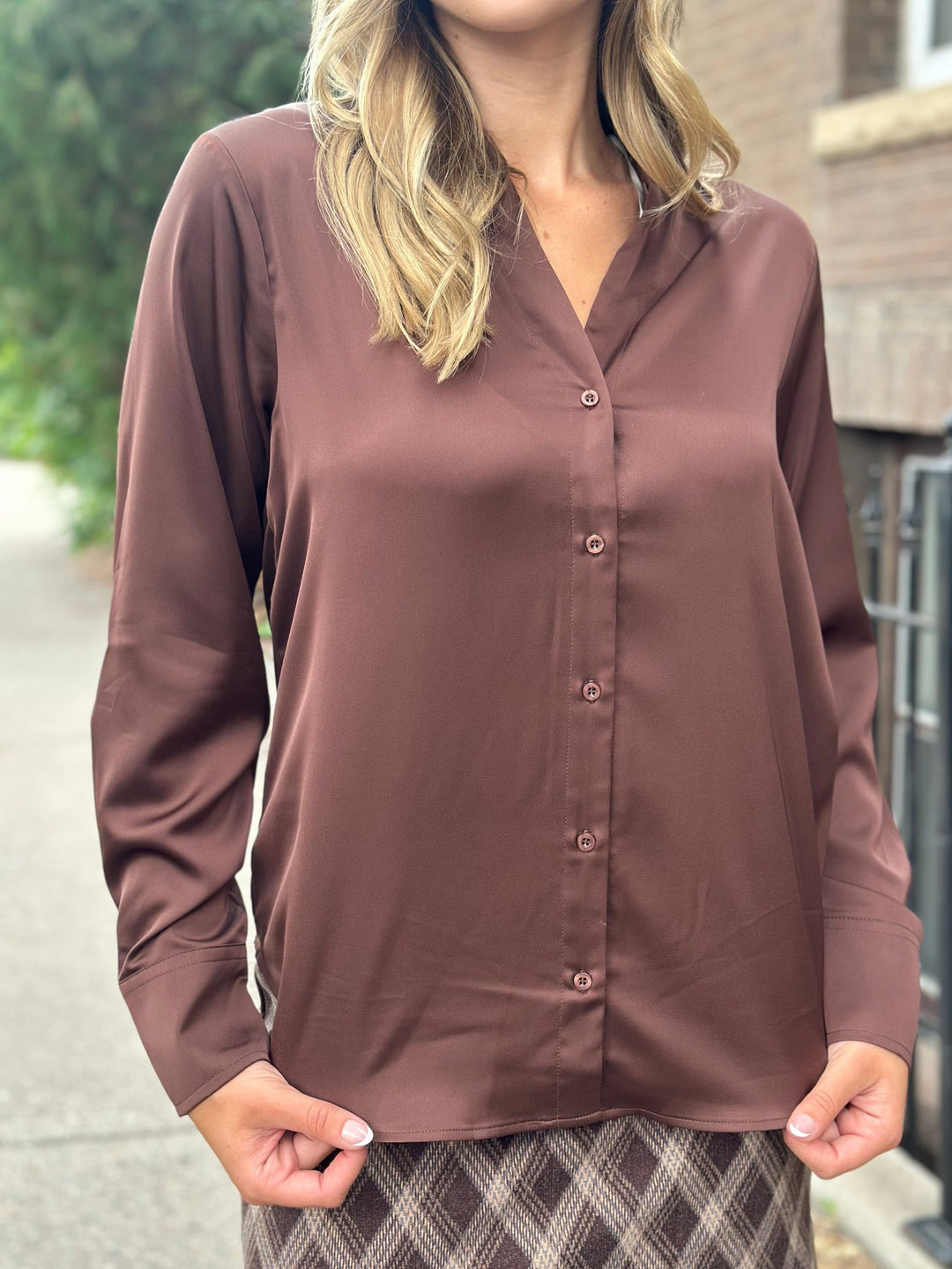 Satin Buttoned Down Shirt