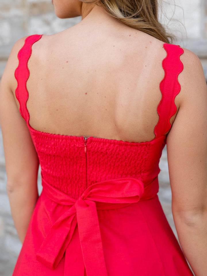 linen blend midi dress