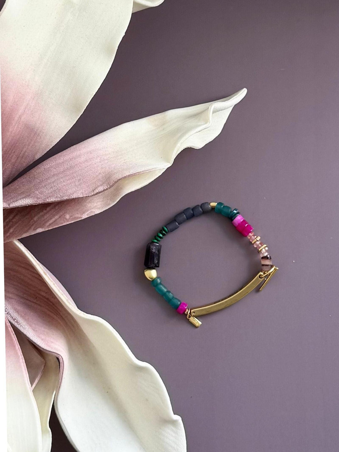 pink and teal bracelet